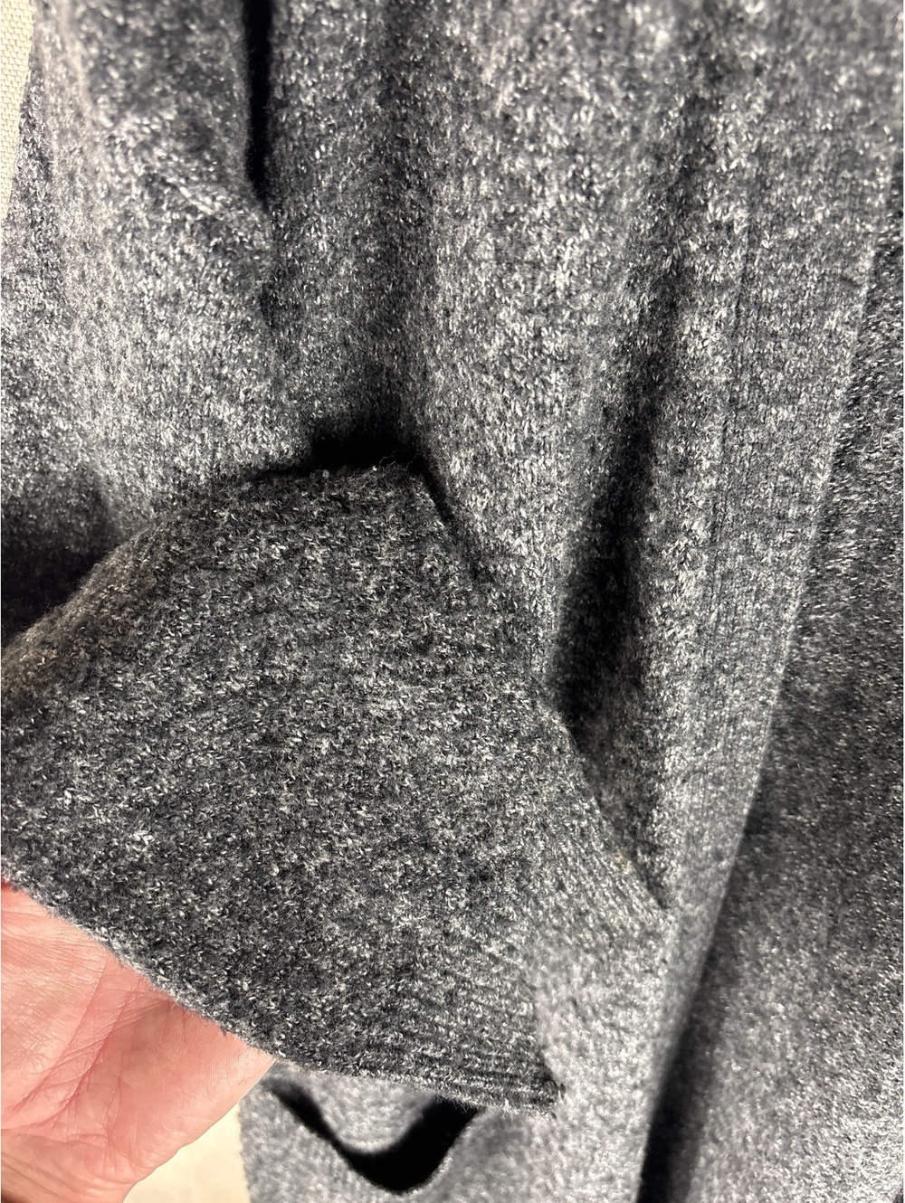 Halogen > Gray Chunky Knit Cardigan Large - Picture 3 of 7